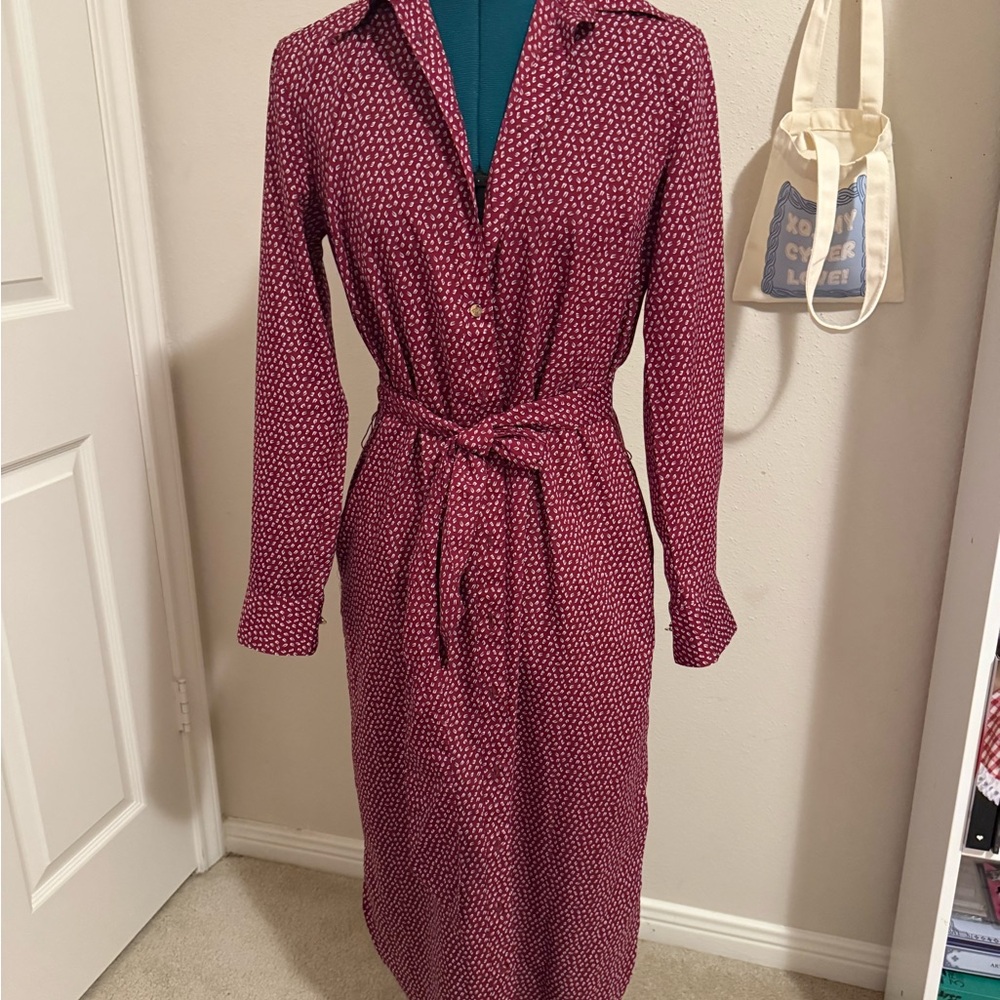 Ralph Lauren Long Sleeve Pink Patterned Dress